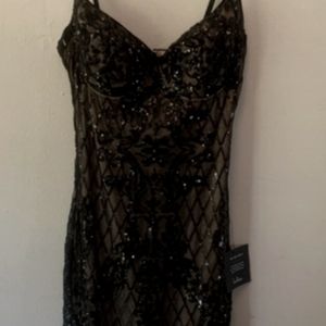 Formal Black Sequin Dress